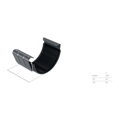 BRYZA STAL Złączka rynnowa 125 mm - CIEMNY GRAFIT